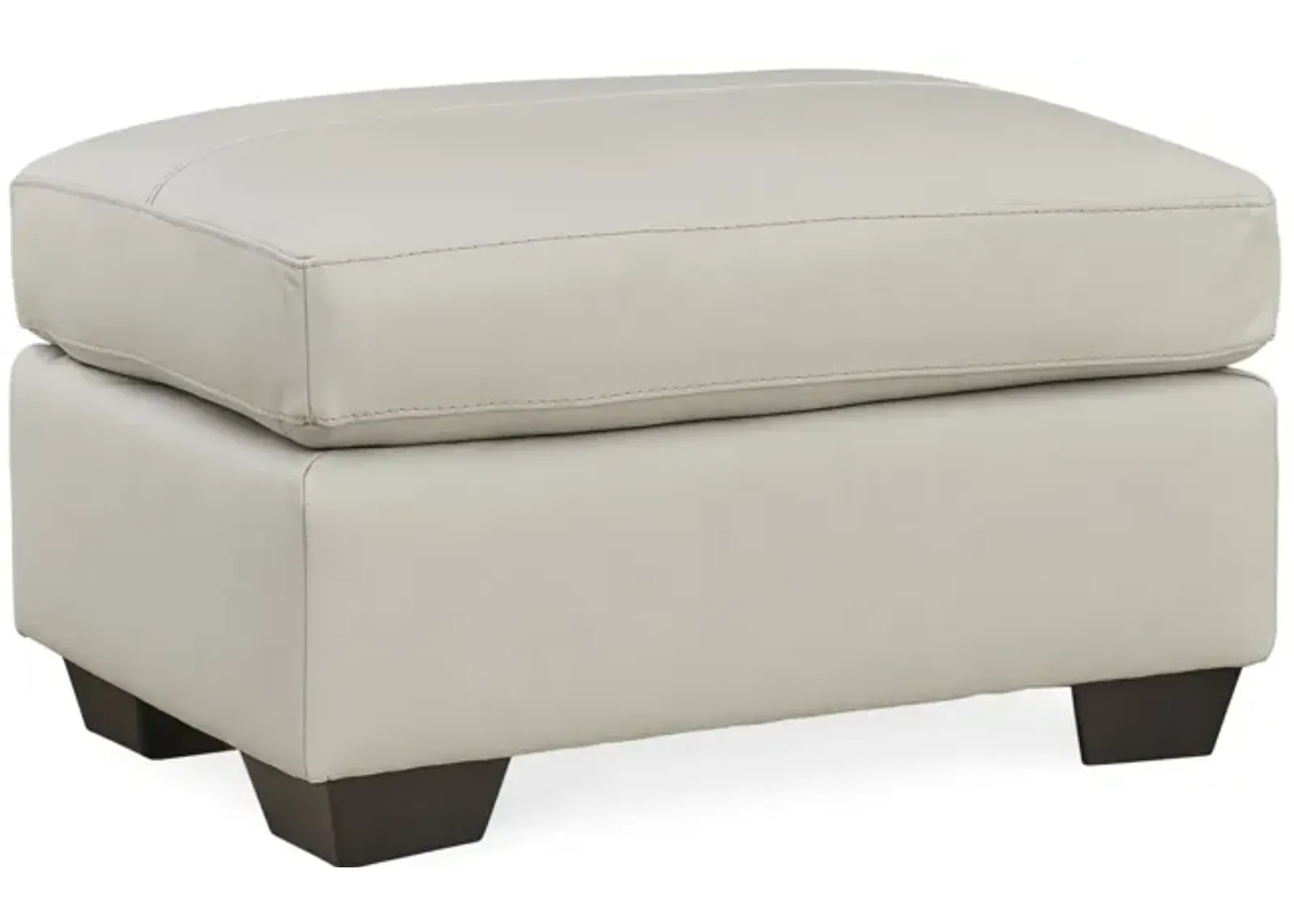 Elsa Leather Ottoman - Coconut