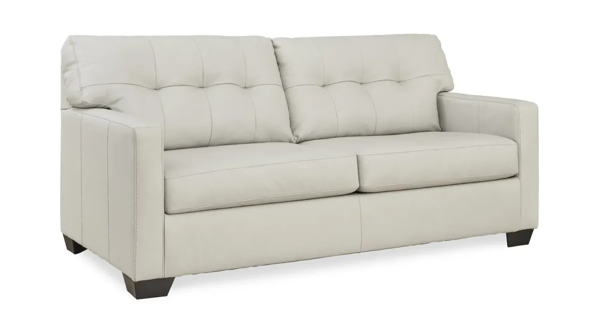 Elsa Leather Full Sleeper Sofa - Coconut