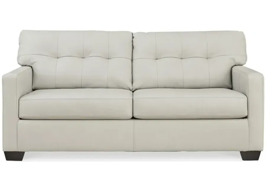 Elsa Leather Full Sleeper Sofa - Coconut