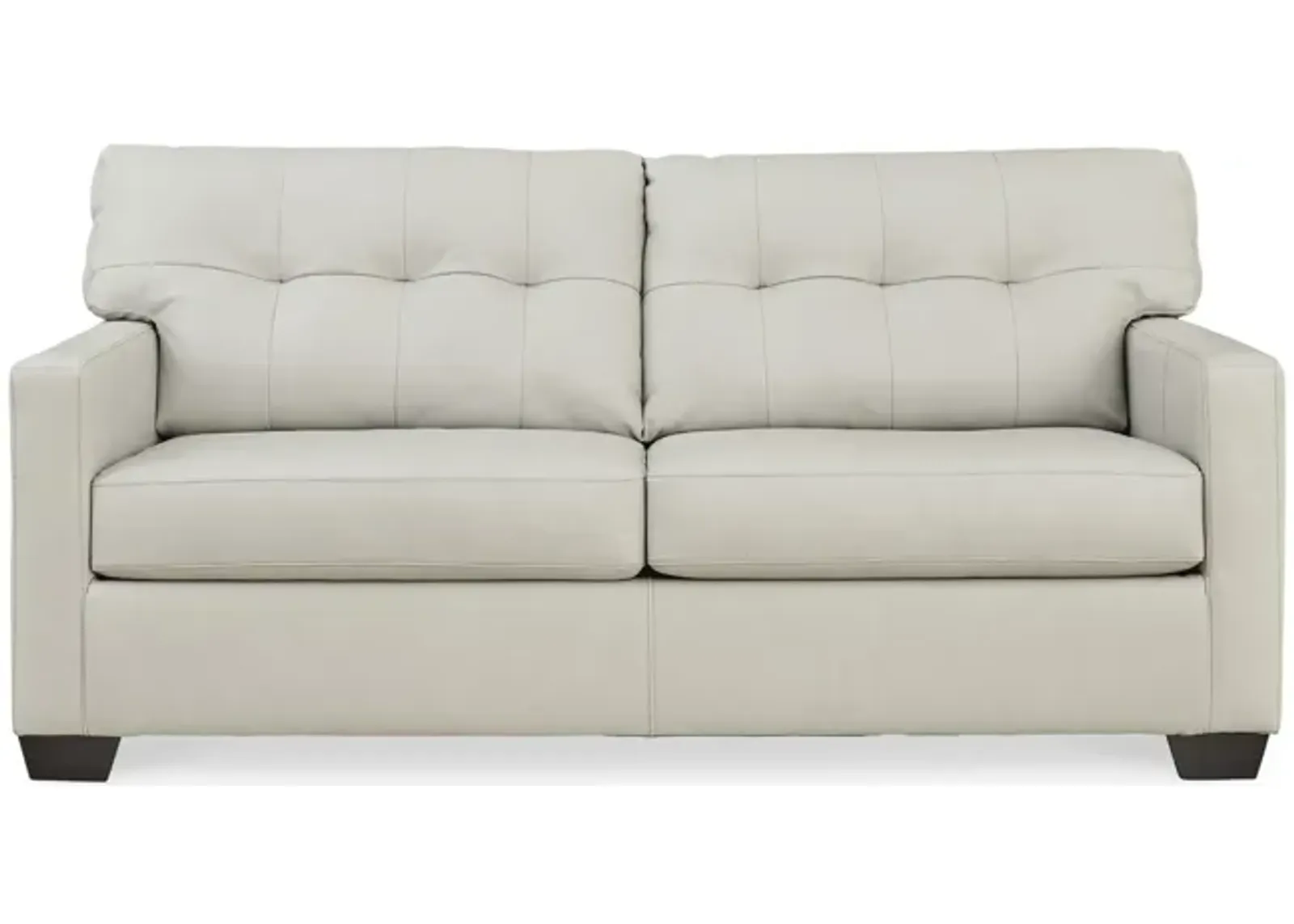 Elsa Leather Full Sleeper Sofa - Coconut