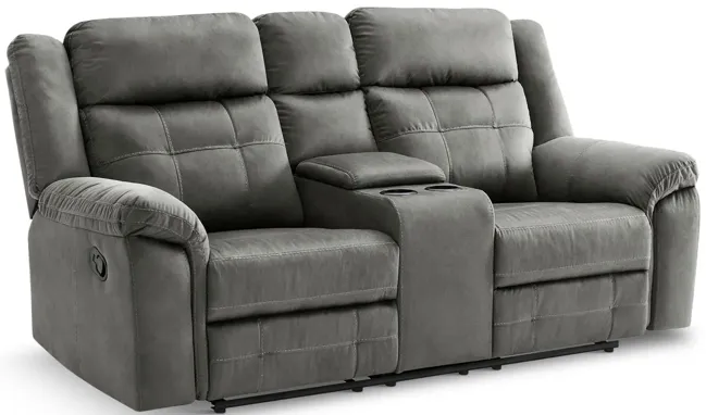 Hector Reclining Loveseat with Console - Grey