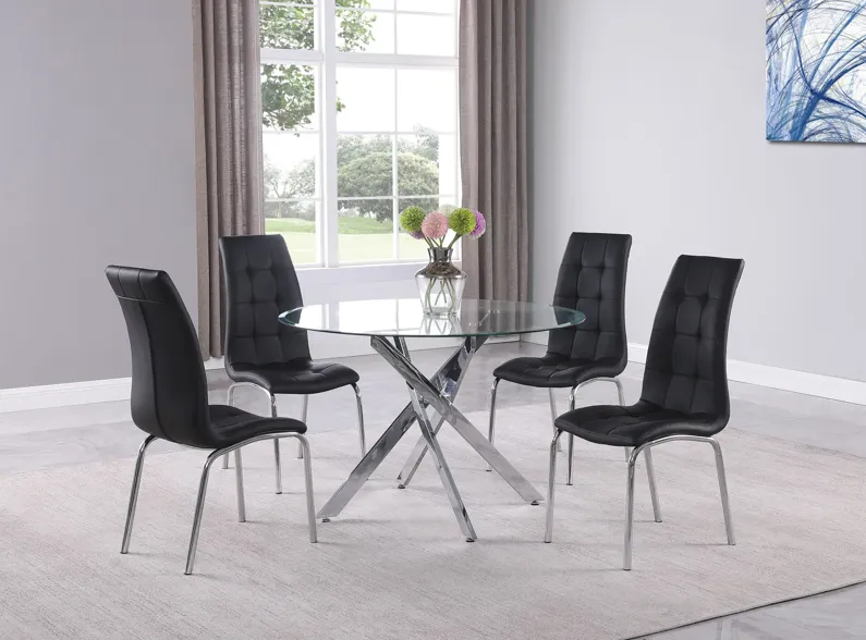 Jetta 45  Round Glass Table With 4 Modern Chairs