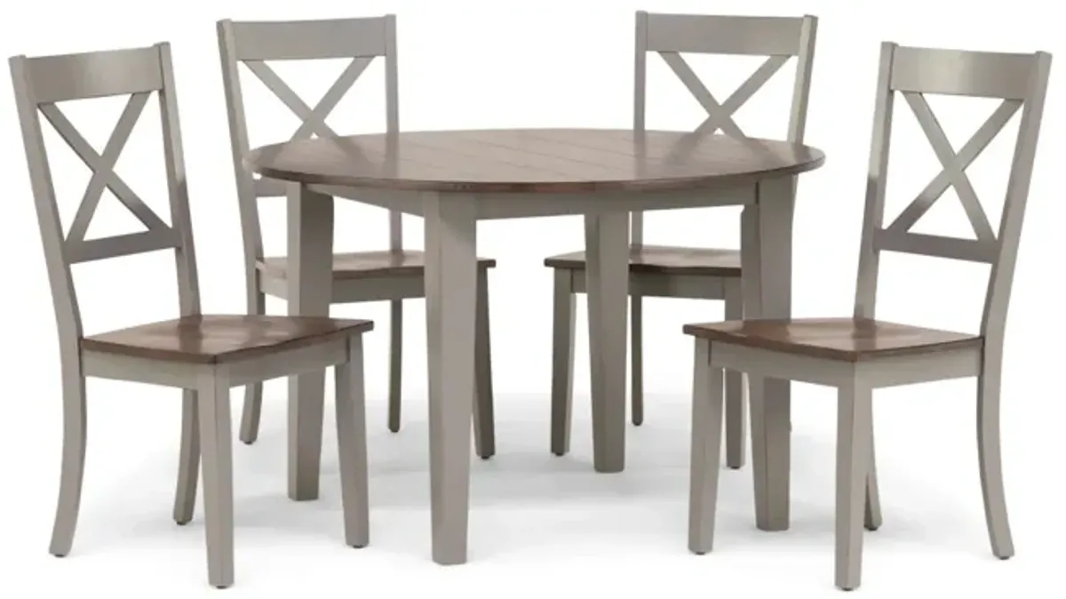   La Carte Round Table And 4 Chairs - Grey