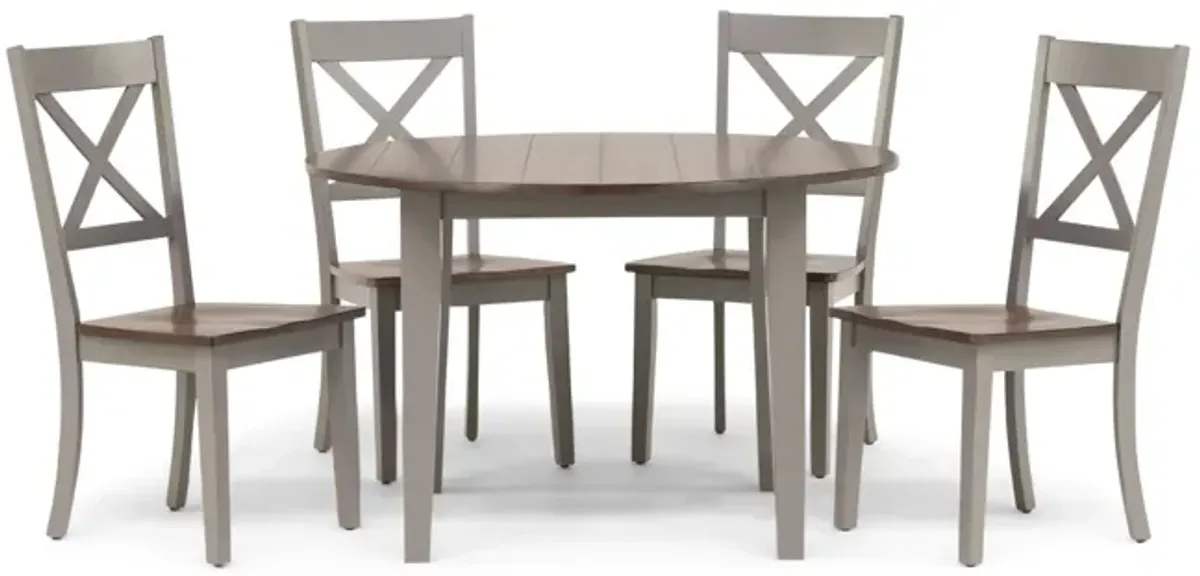   La Carte Round Table And 4 Chairs - Grey