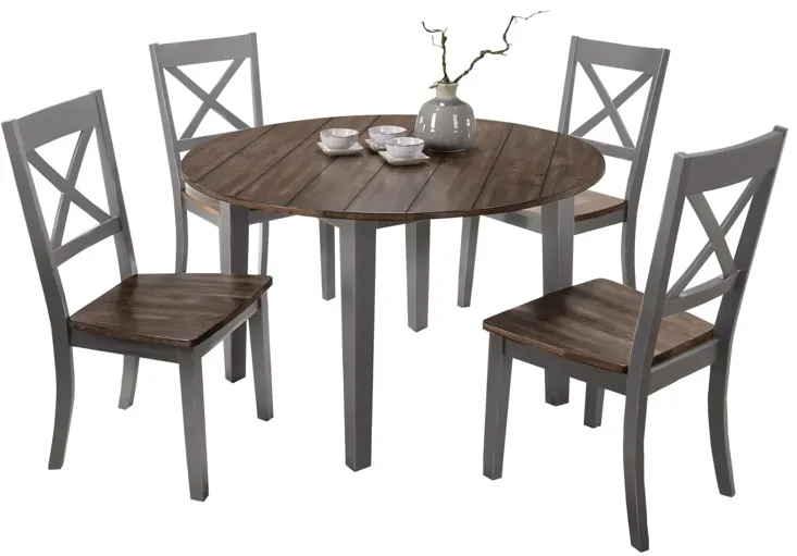   La Carte Round Table And 4 Chairs - Grey