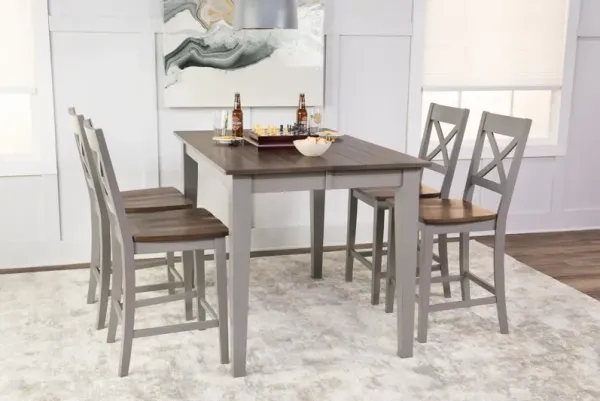   La Carte Counter Table With 4 Stools - Grey
