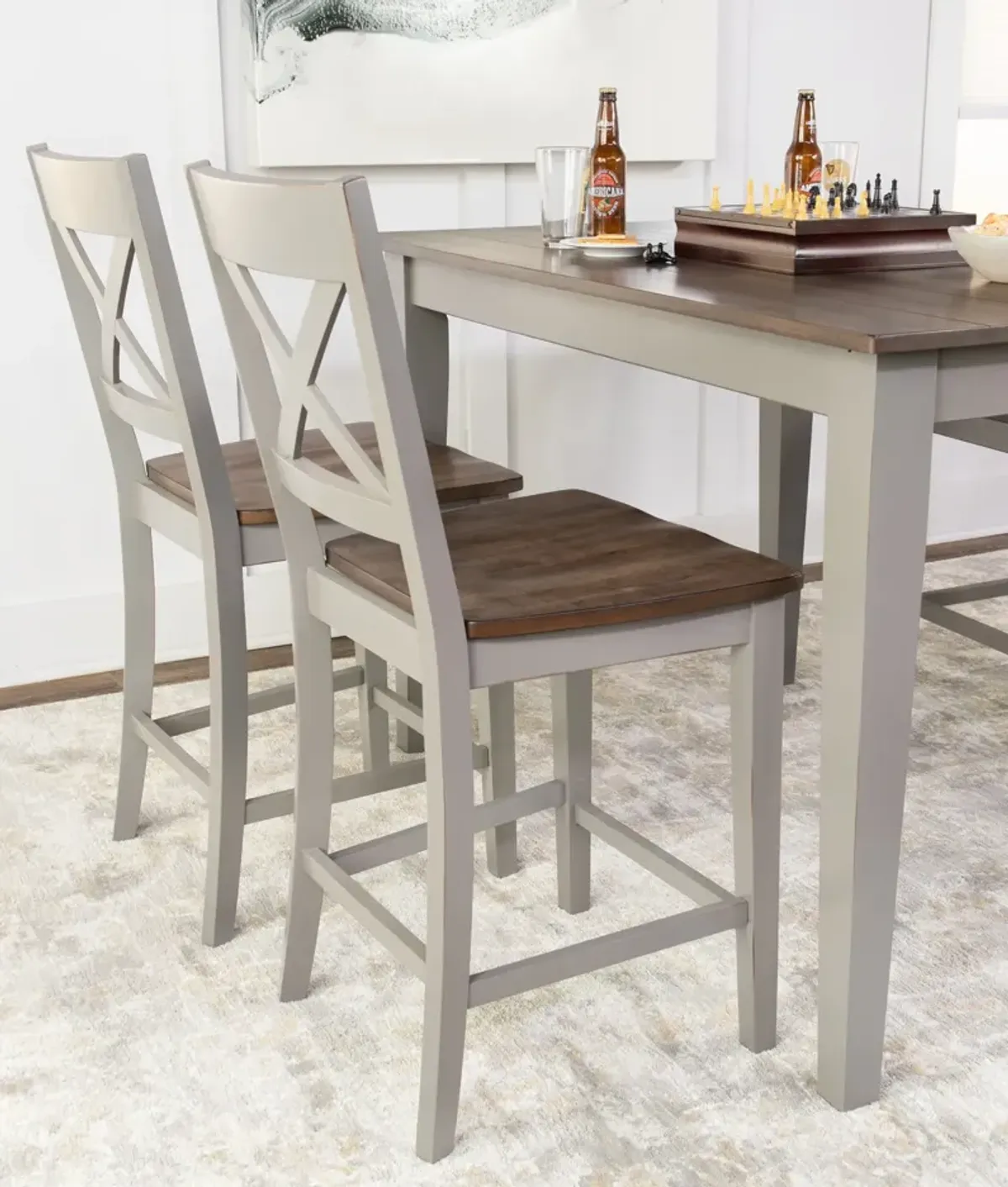   La Carte Counter Table And 4 Stools - Grey