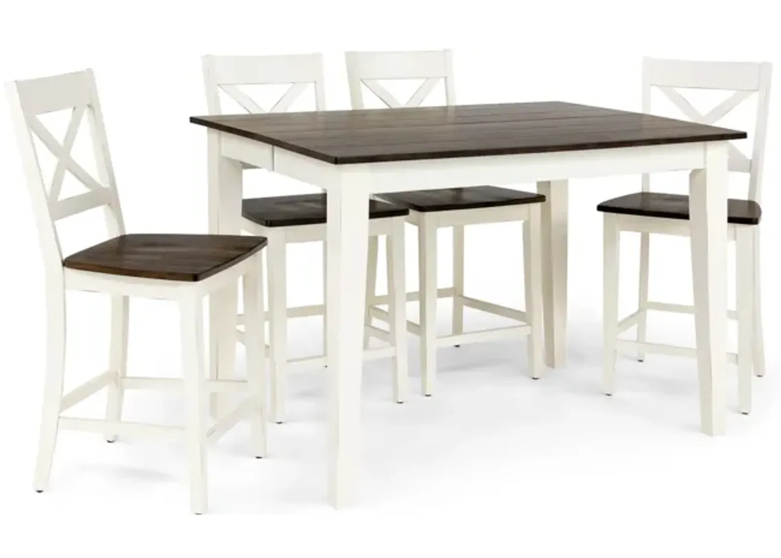   La Carte Counter Table And 4 Stools - White