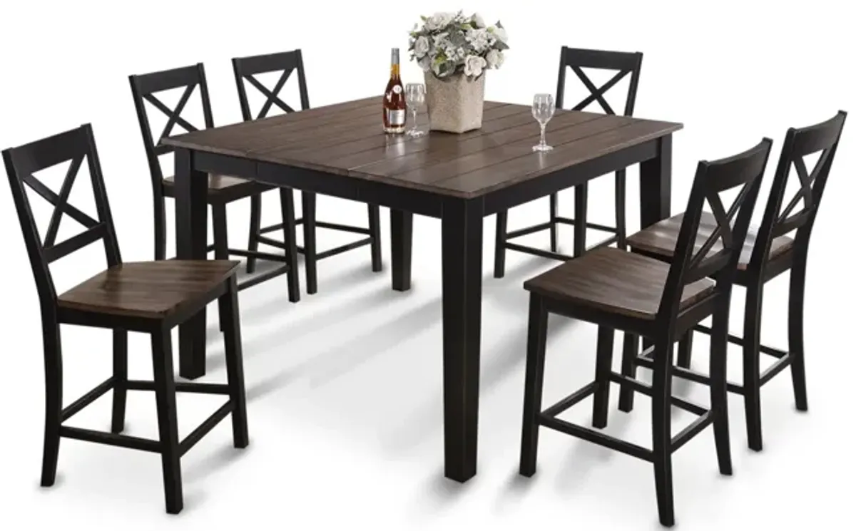   La Carte Counter Table With 4 Stools - Black