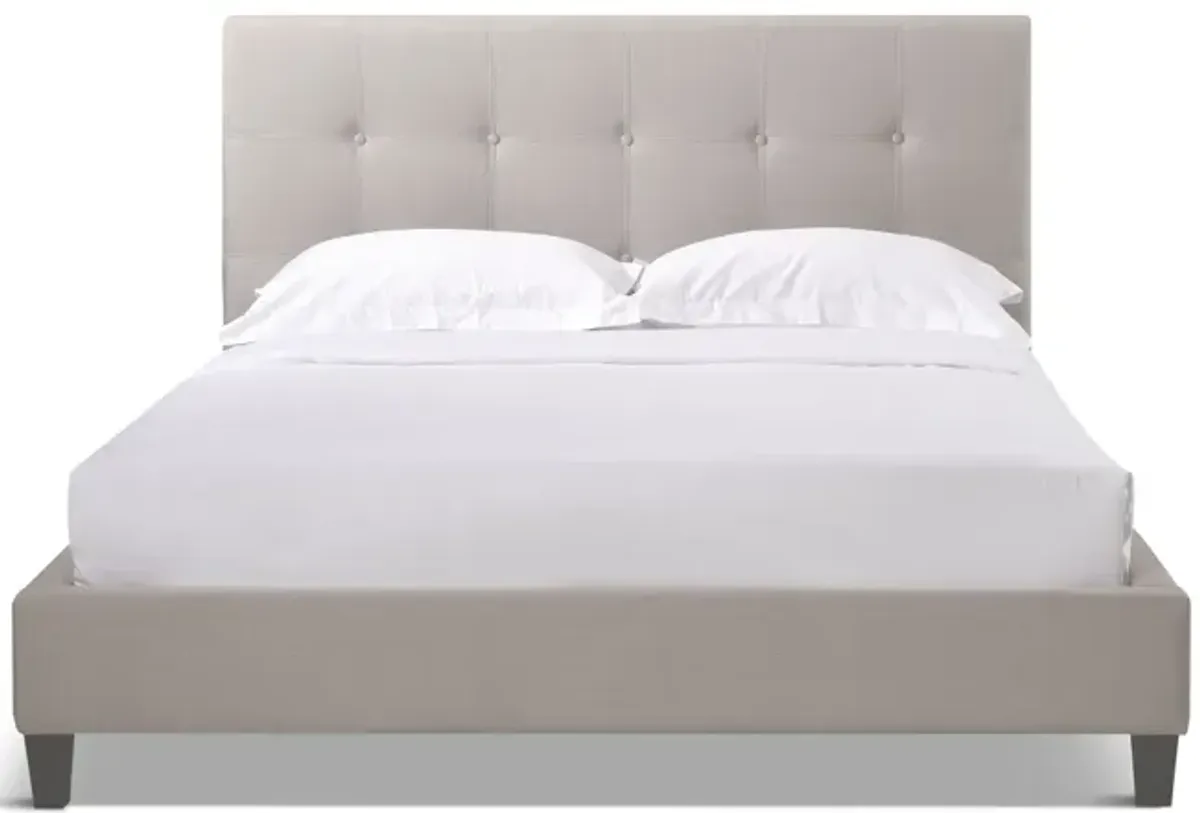 Avery Queen Bed - Light Grey