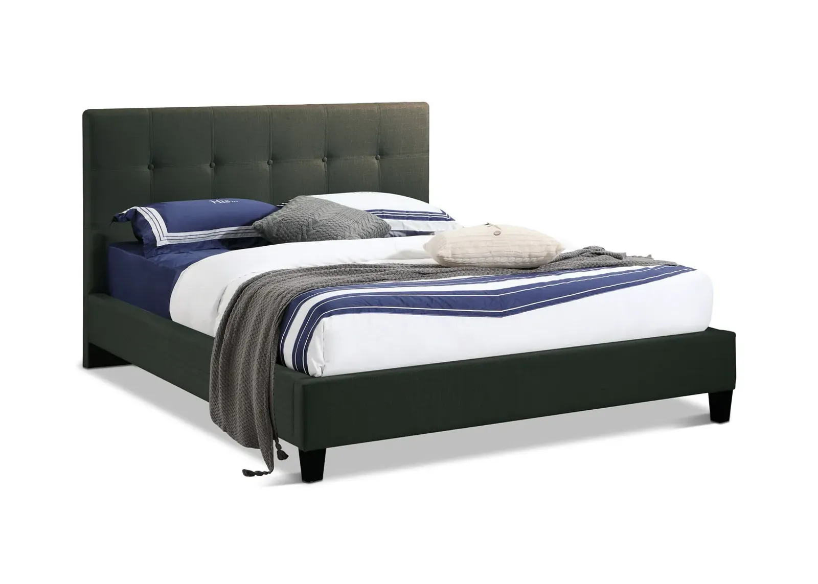 Avery Queen Bed - Charcoal