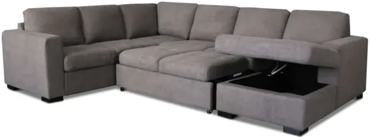 Louden Sleeper Sectional With Storage Chaise - Right Arm Facing Chaise