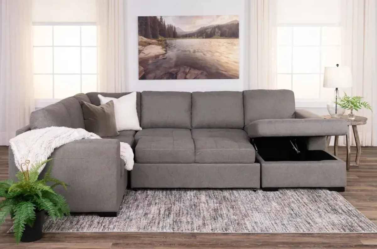 Louden Sleeper Sectional With Storage Chaise - Right Arm Facing Chaise