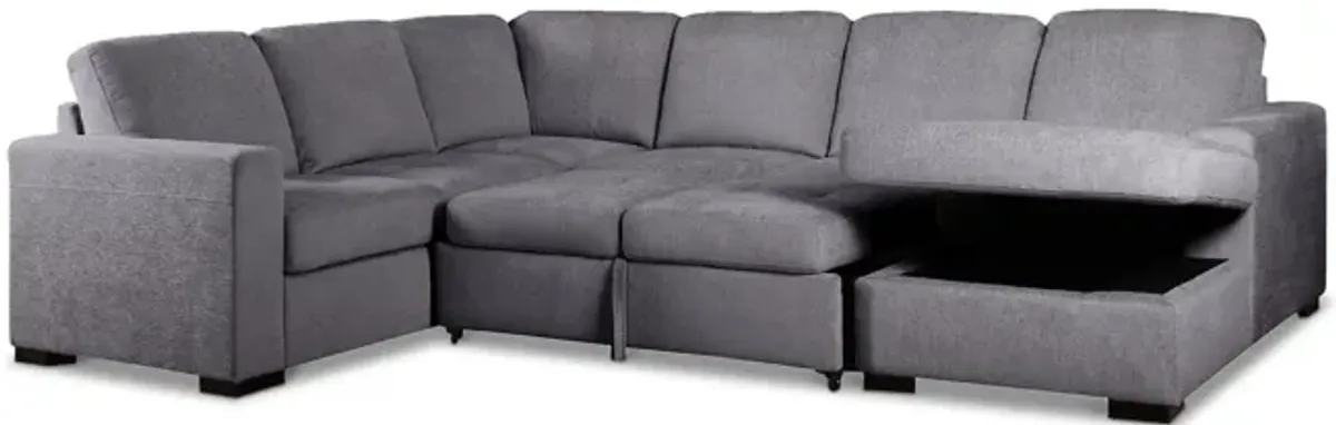 Louden Sleeper Sectional With Storage Chaise - Right Arm Facing Chaise