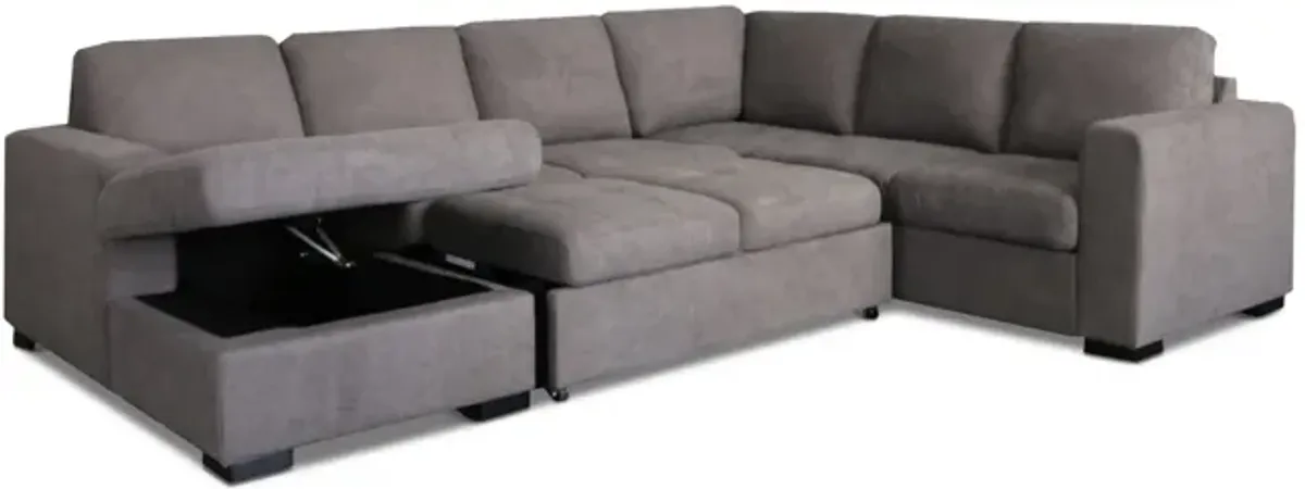 Louden Sleeper Sectional With Storage Chaise - Left Arm Facing Chaise