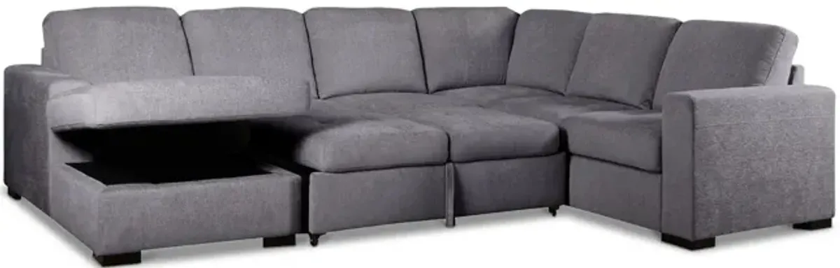 Louden Sleeper Sectional With Storage Chaise - Left Arm Facing Chaise