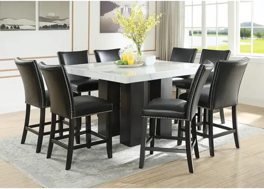 Maxton Counter Table With 8 Black Stools