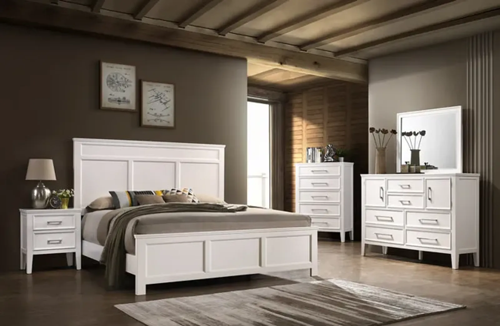 Hunter Queen Bedroom Suite - White