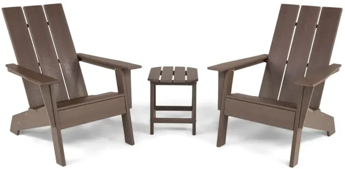 Sunrise 3 Piece Adirondack Set - Dark Teak