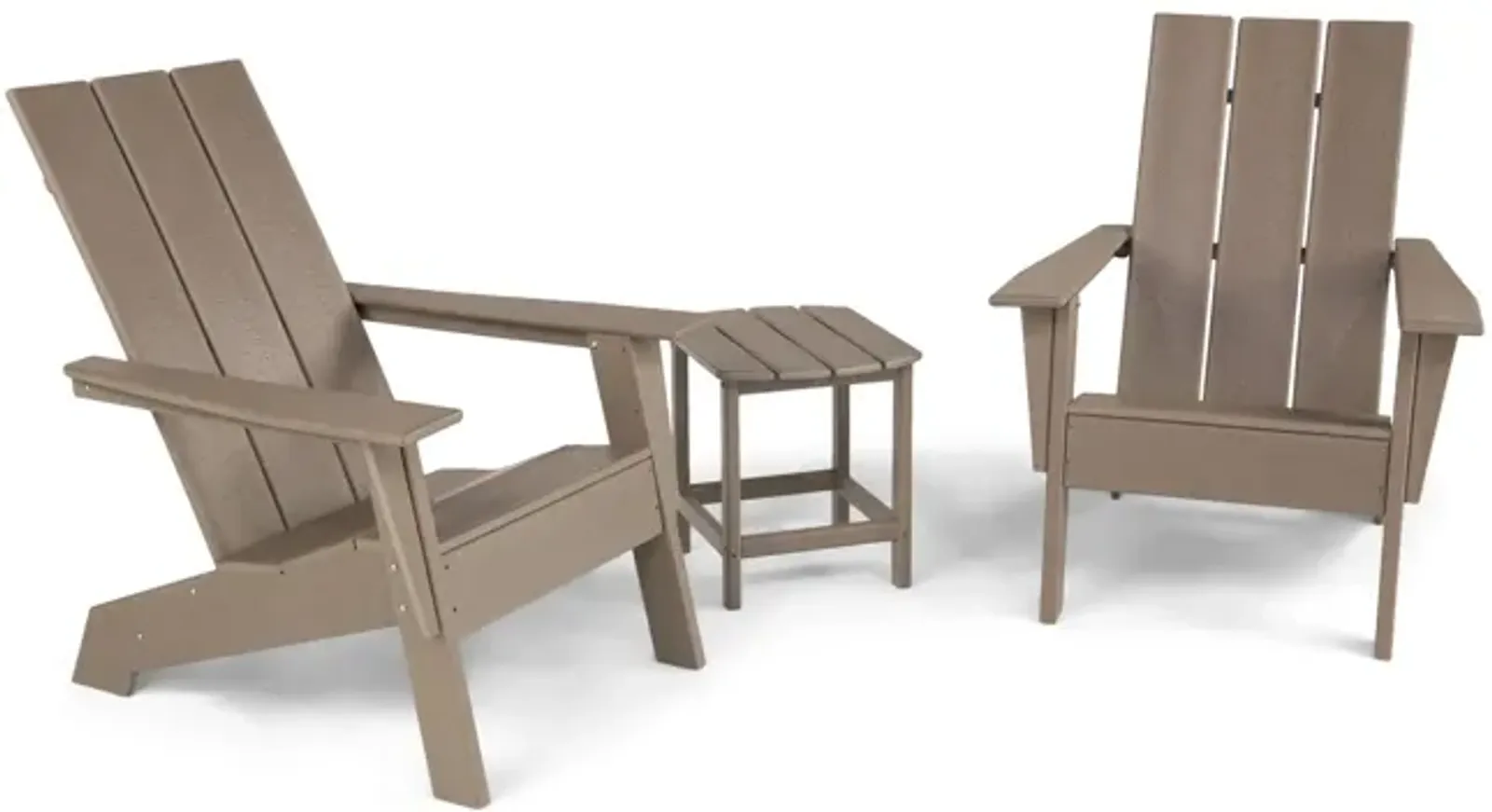 Sunrise 3 Piece Adirondack Set - Driftwood