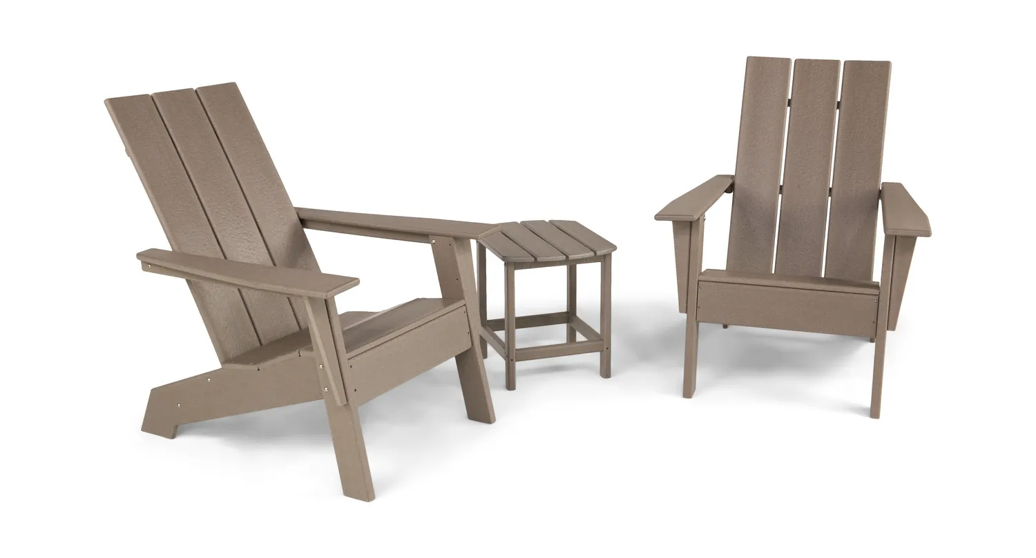 Sunrise 3 Piece Adirondack Set - Driftwood