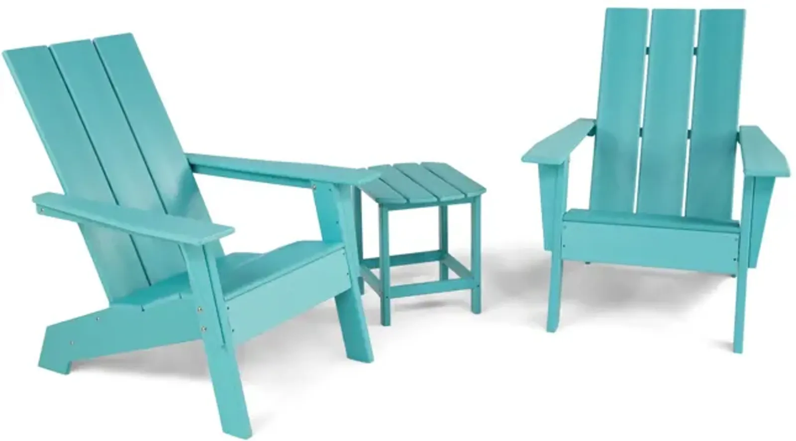 Sunrise 3 Piece Adirondack Set - Aqua