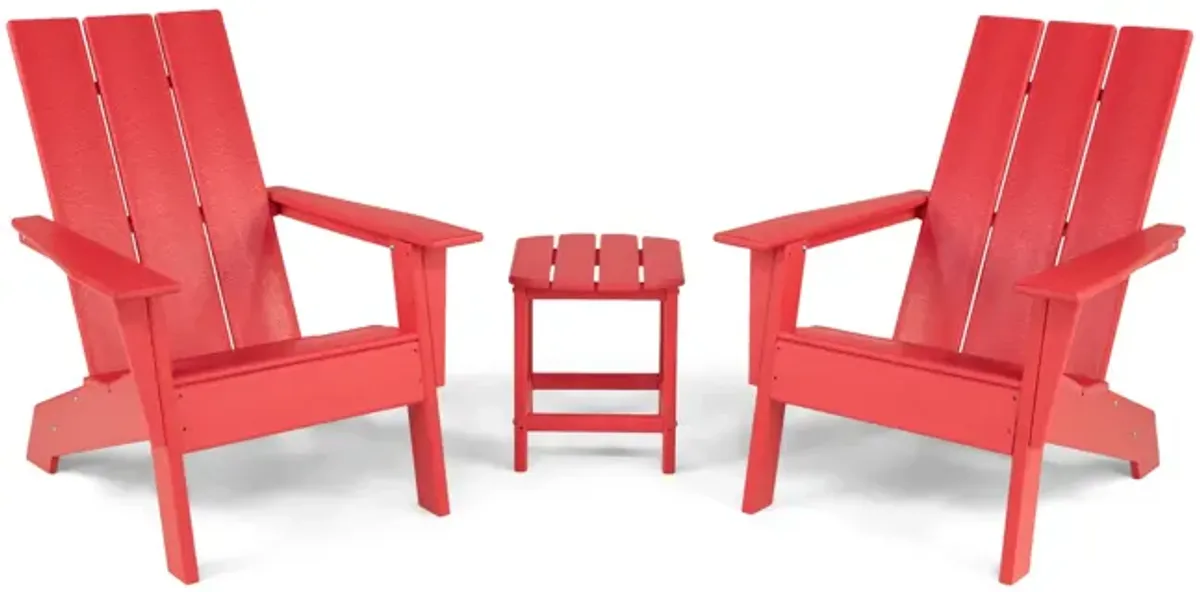 Sunrise 3 Piece Adirondack Set - Red