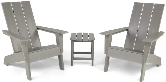 Sunrise 3 Piece Adirondack Set - Dark Grey