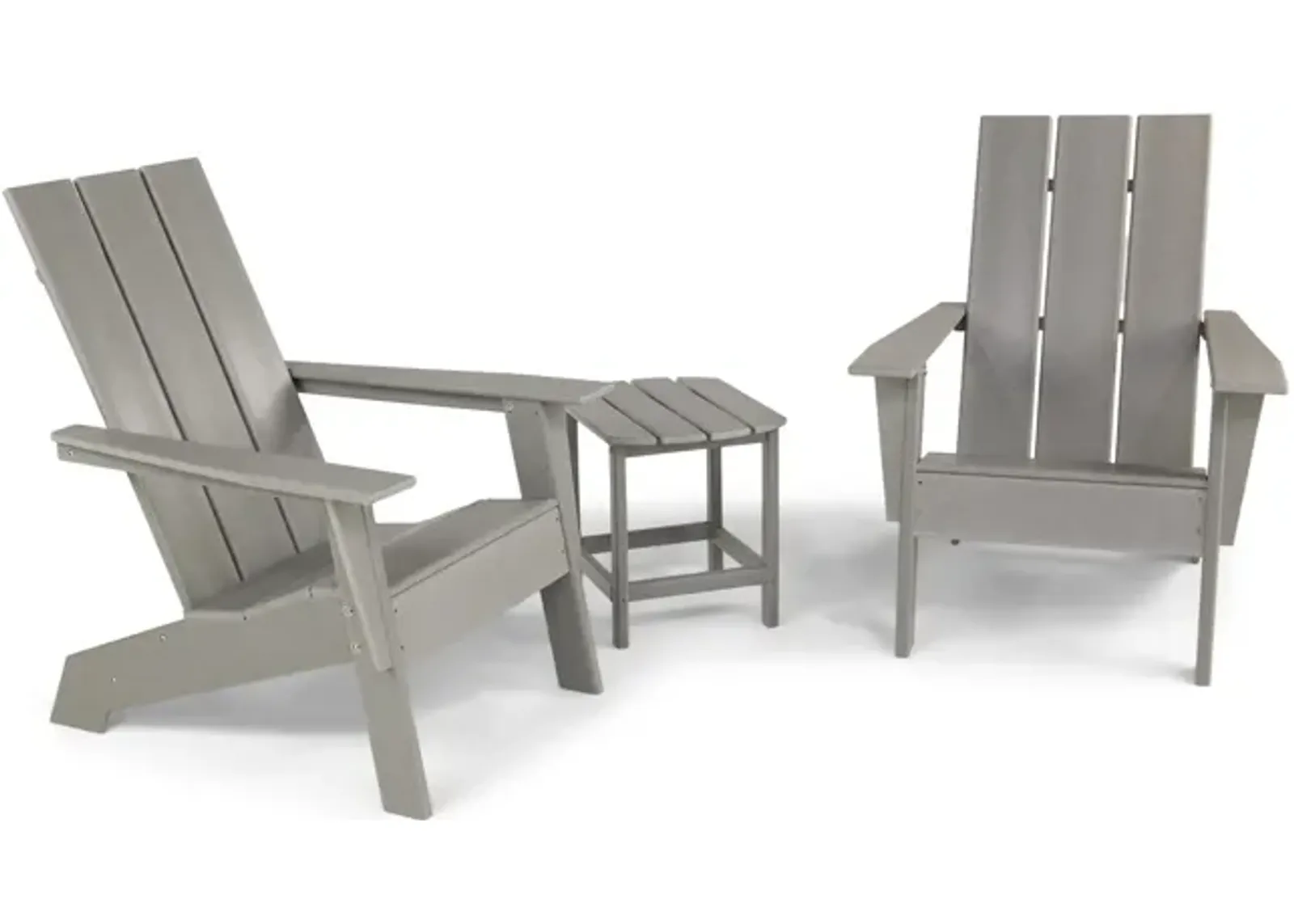 Sunrise 3 Piece Adirondack Set - Dark Grey