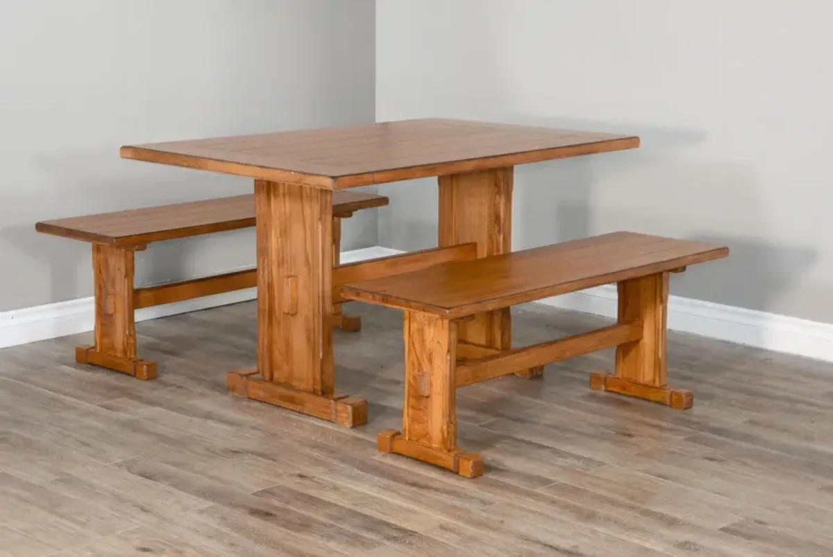 Fresno Dining Table with 2 dining benches