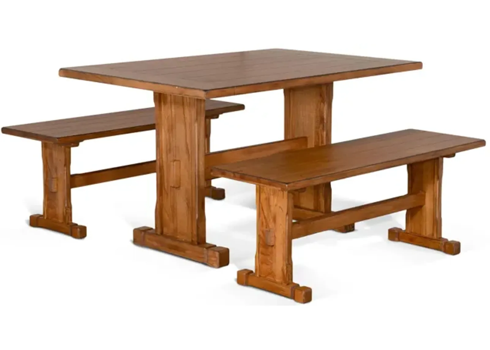 Fresno Dining Table with 2 dining benches