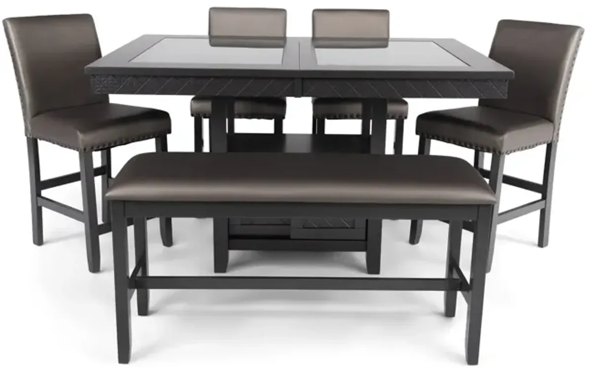 Bankston Counter Table With 4 Stools And Bench