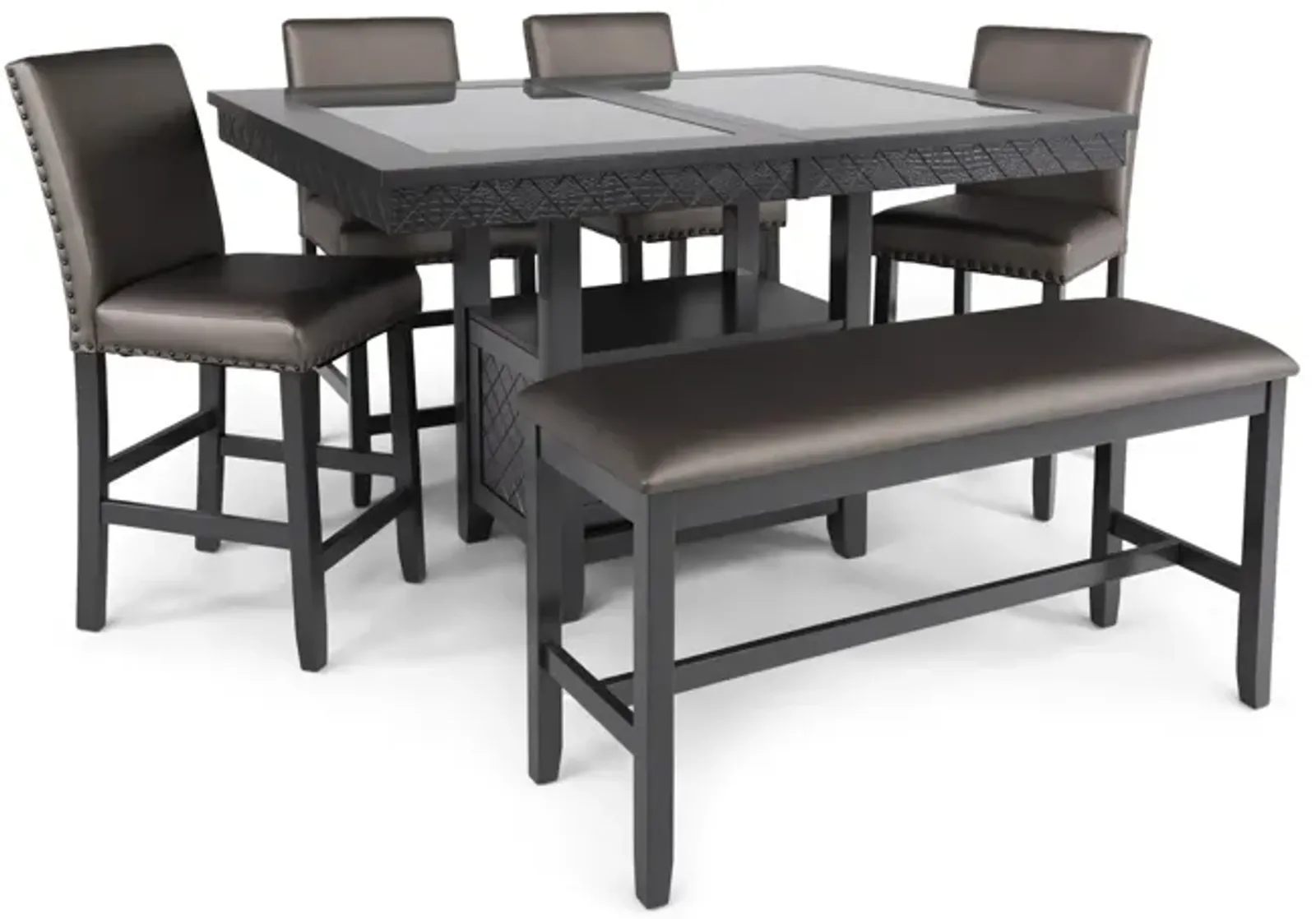 Bankston Counter Table With 4 Stools And Bench