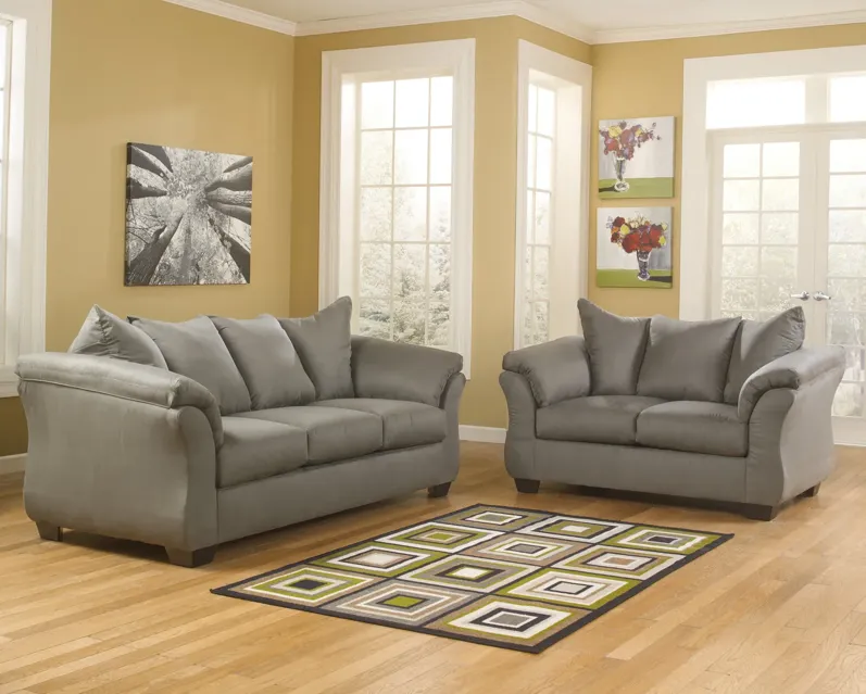 Almath Sofa   Loveseat Set - Cobblestone