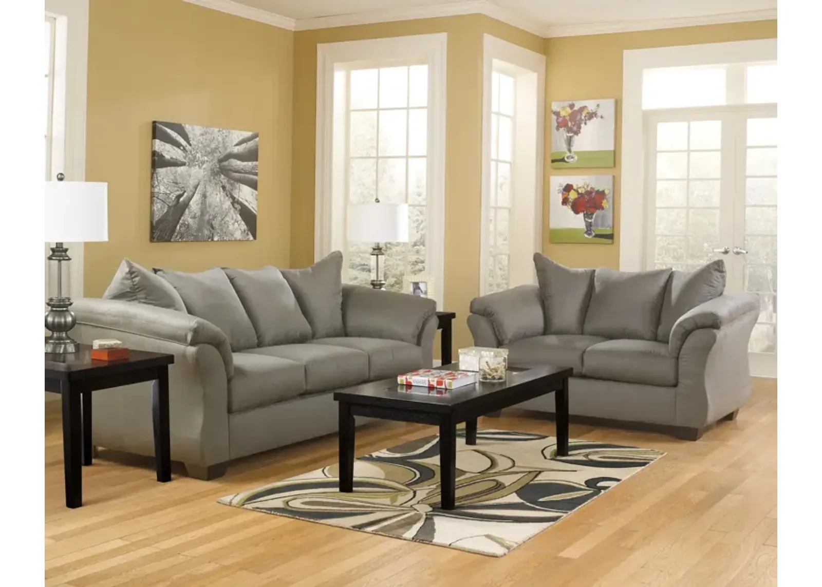 Almath Sofa   Loveseat Set - Cobblestone