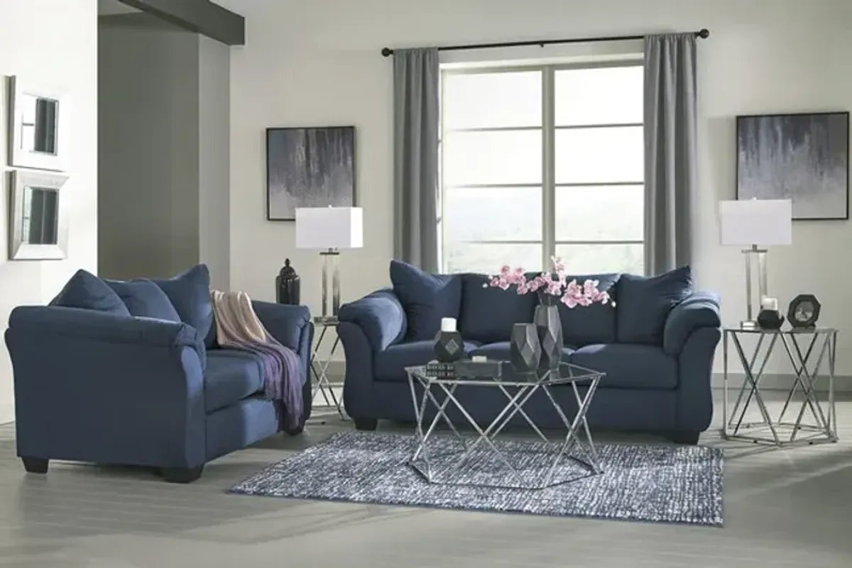 Almath Sofa   Loveseat Set - Blue