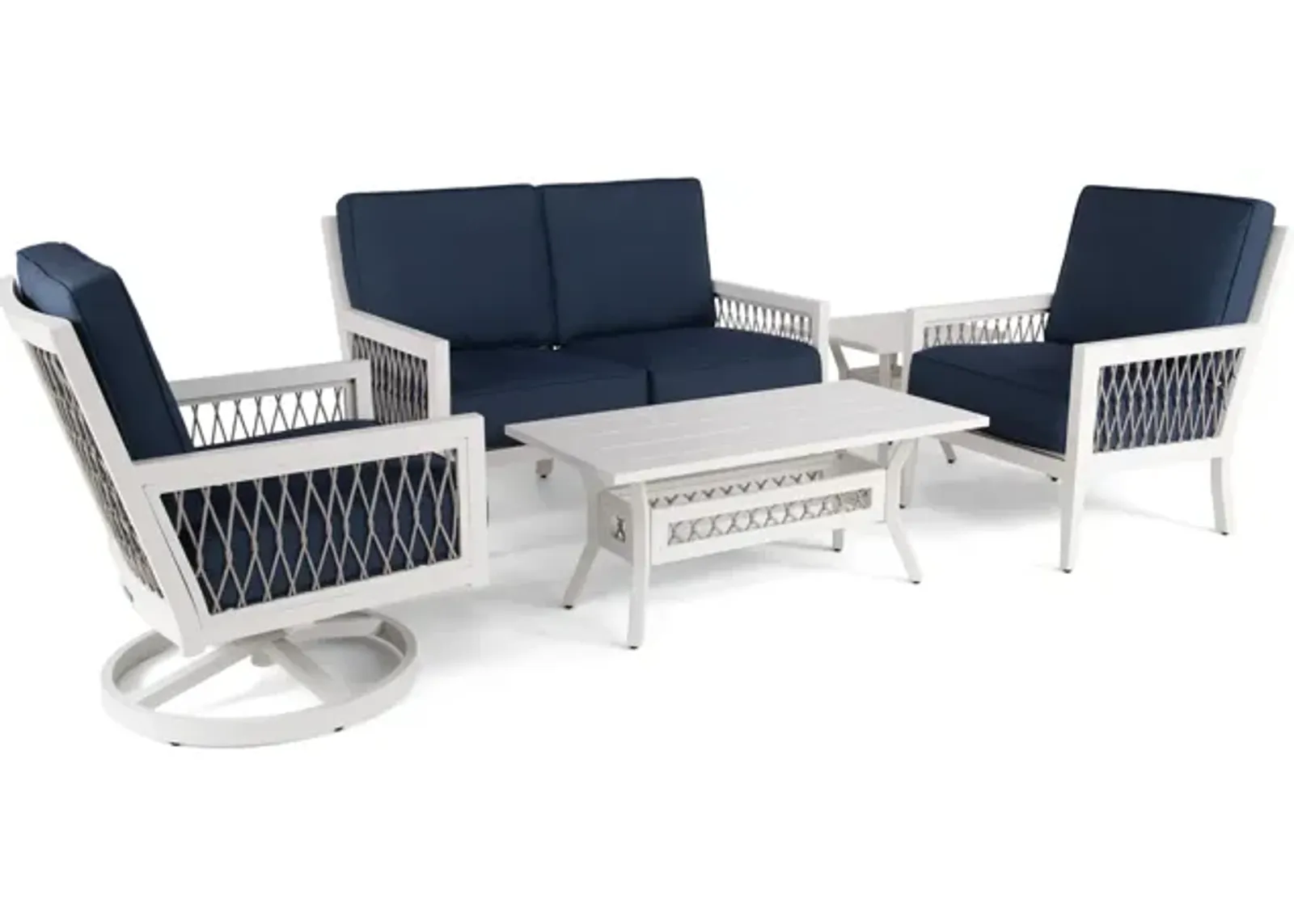 Coastal Breeze Outdoor 5 Piece Loveseat Seating Group