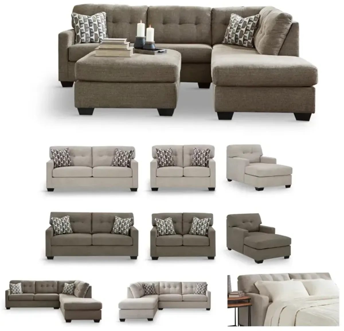 Lavon Sectional with Right Chaise - Pebble