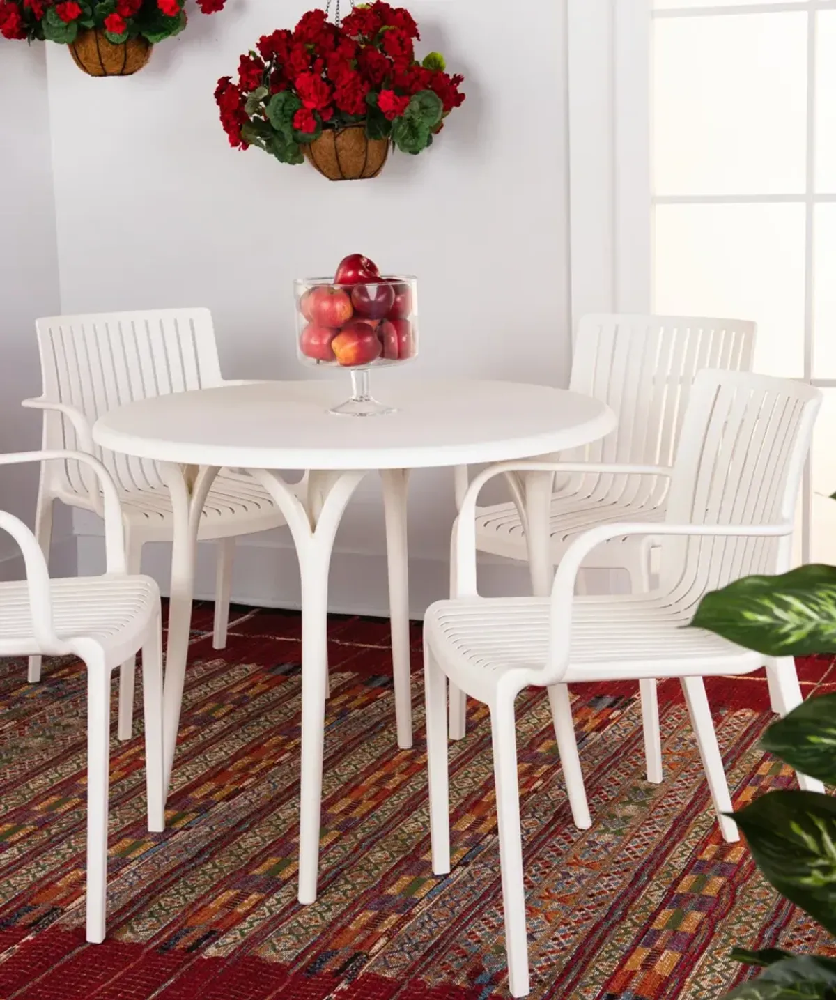 Chloe 5pc Patio Dining Set - White