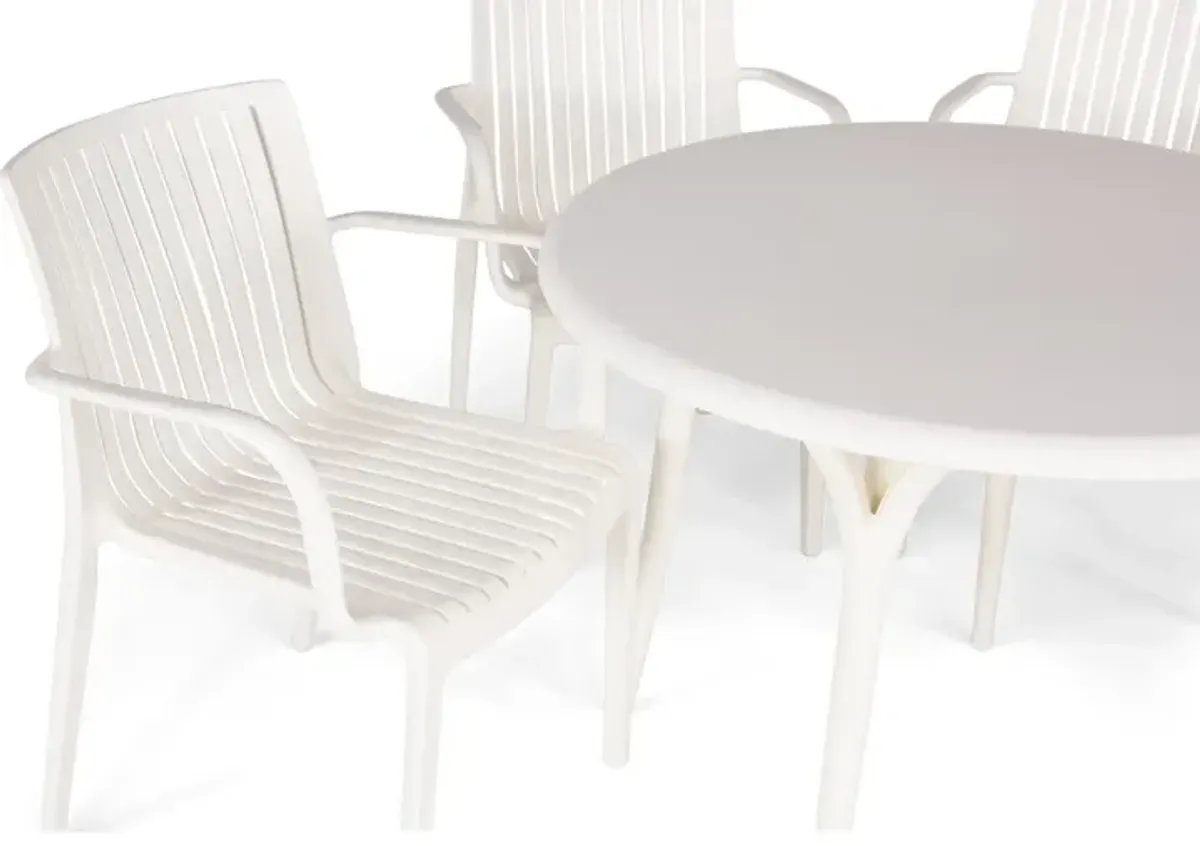 Chloe 5pc Patio Dining Set - White