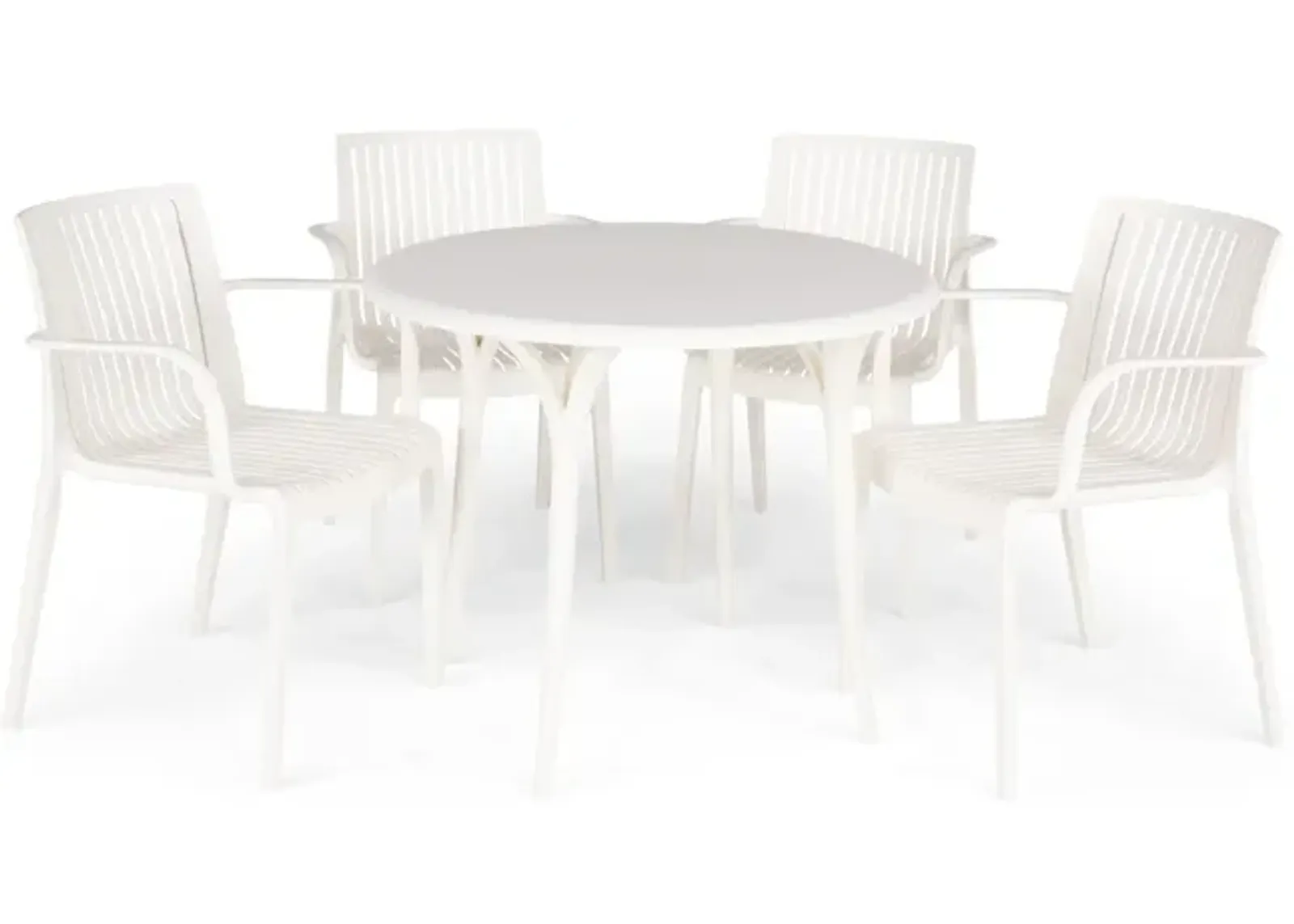 Chloe 5pc Patio Dining Set - White