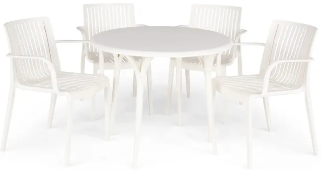 Chloe 5pc Patio Dining Set - White