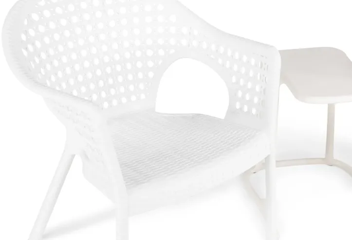 Iris Outdoor 3 Piece Chat Set - White 