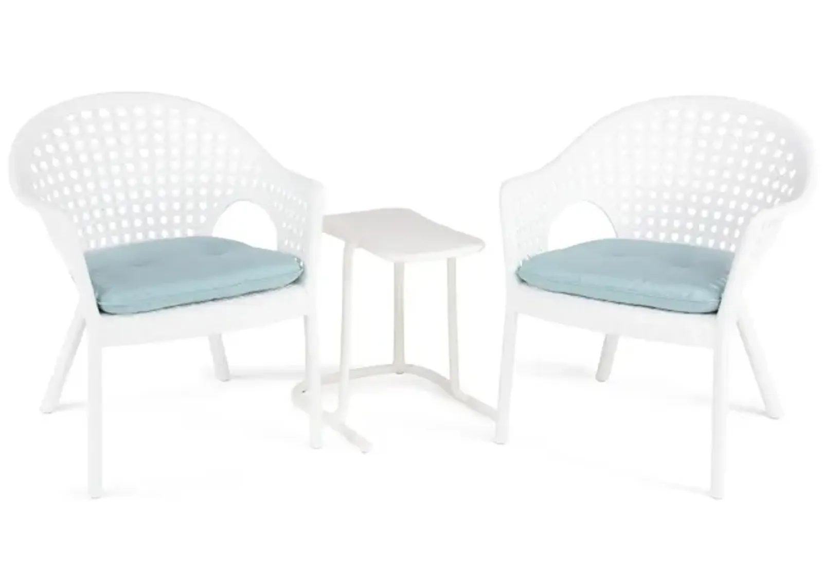 Iris 3pc Set White W Cushions