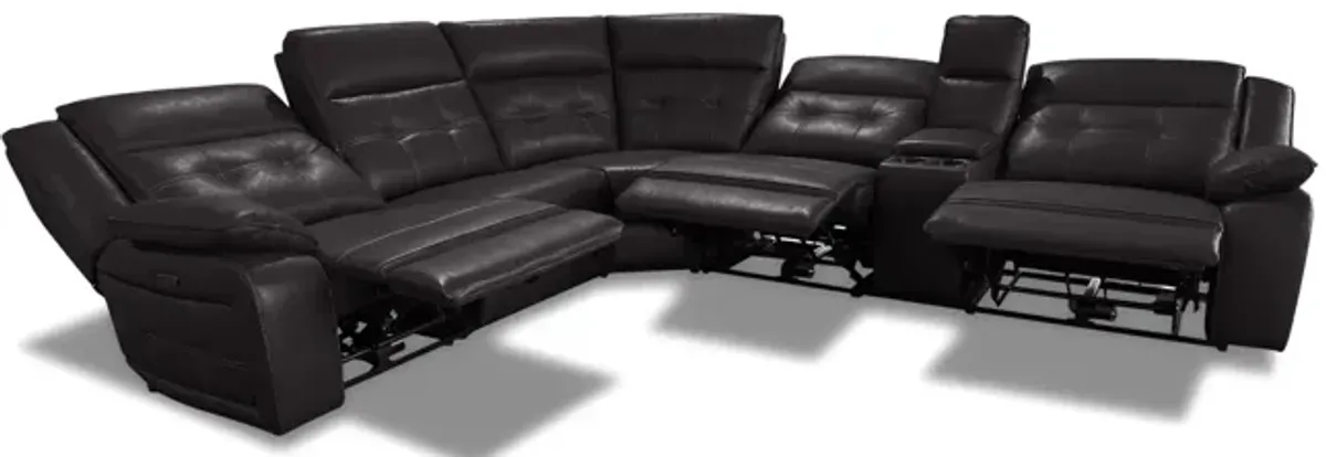 Kelso 6 Piece Leather Power Reclining Sectional