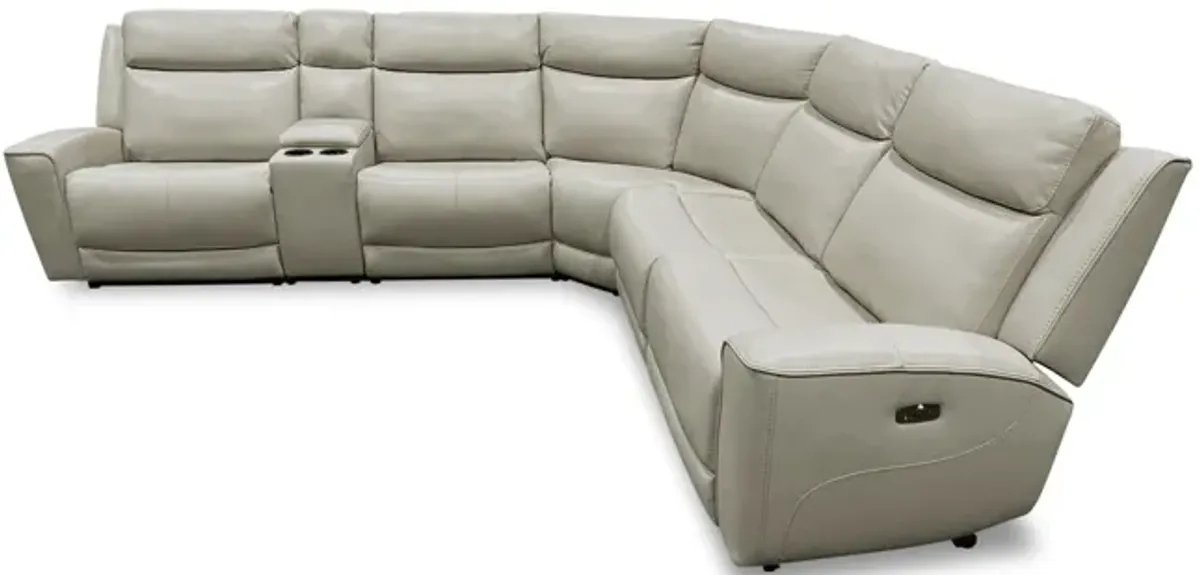 Fenton Leather Power Reclining Sectional