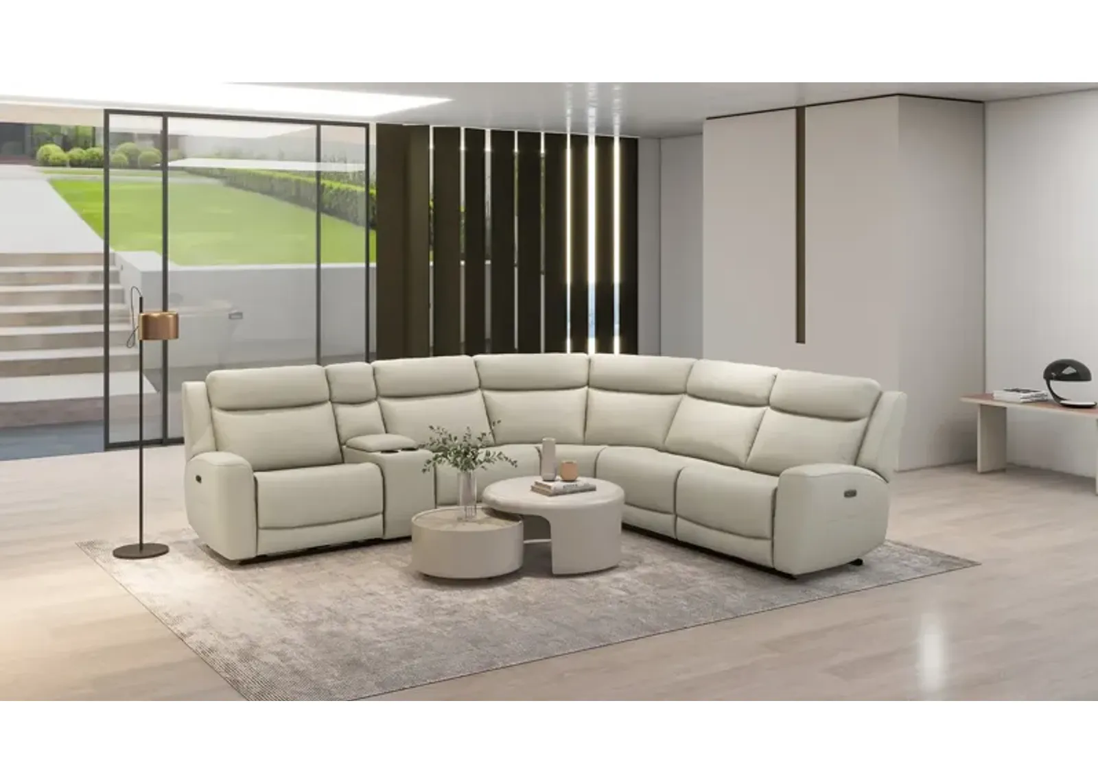 Fenton Leather Power Reclining Sectional