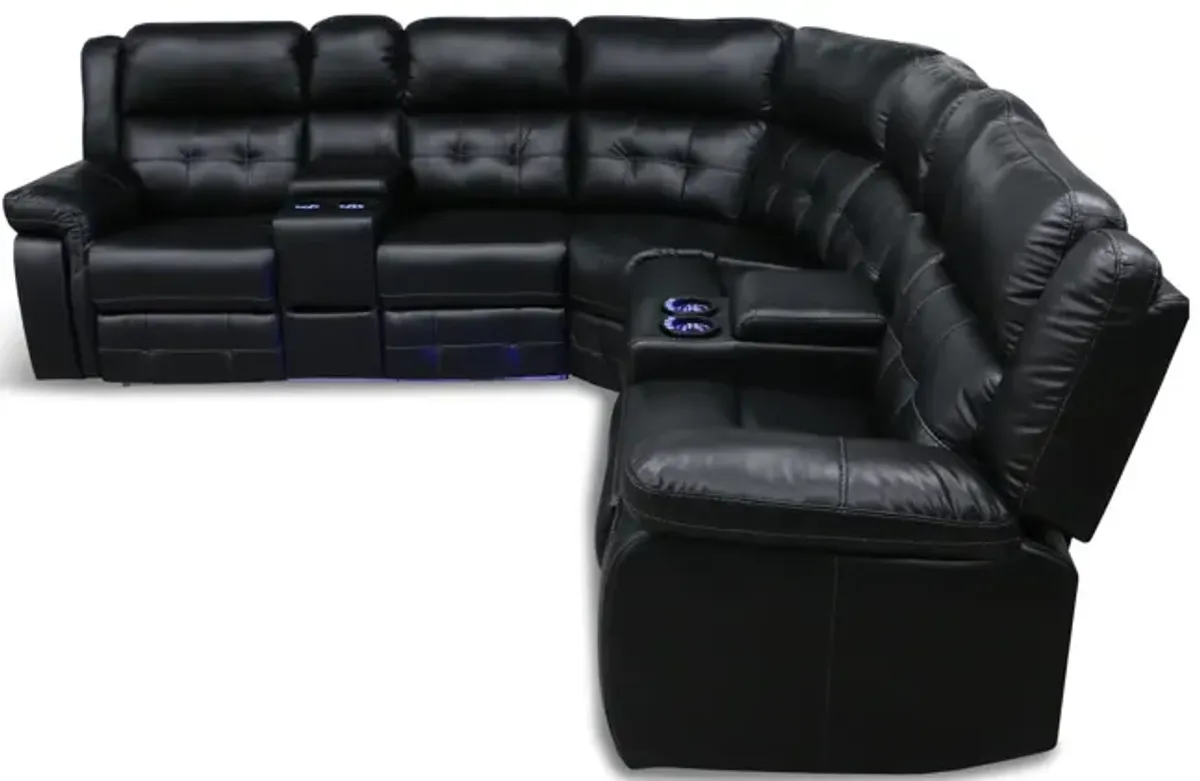 Zenith Power Reclining Sectional - Black