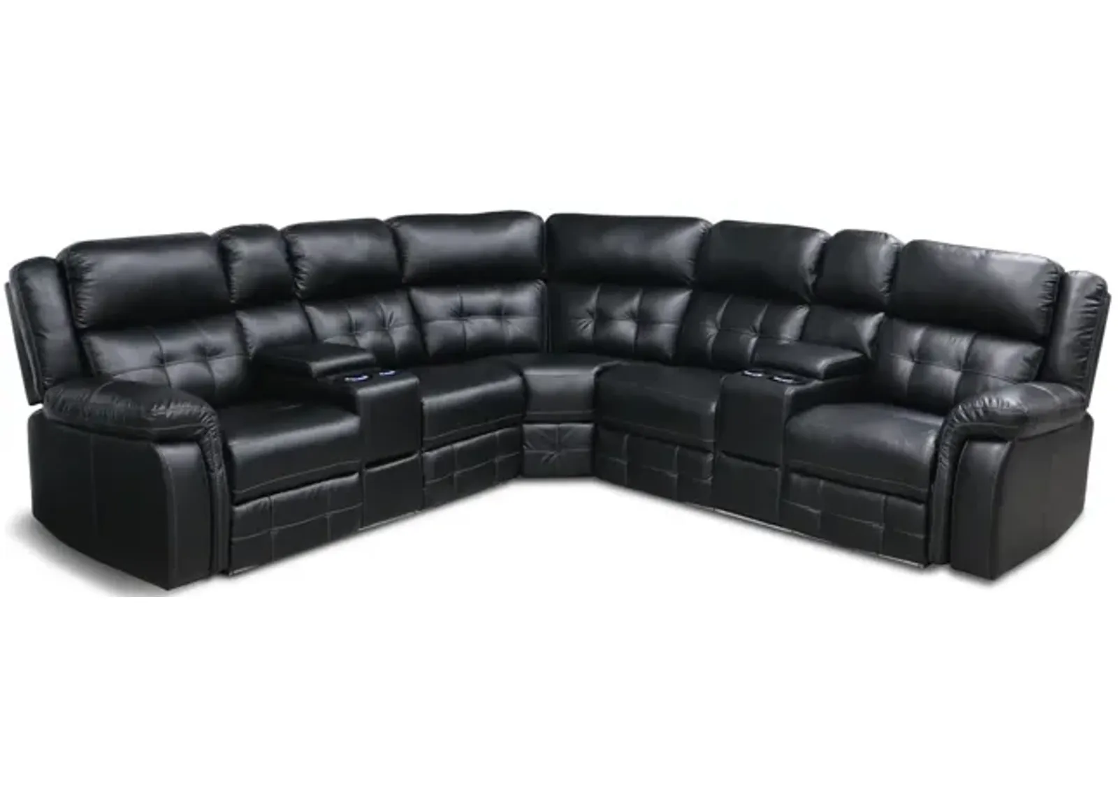 Zenith Power Reclining Sectional - Black