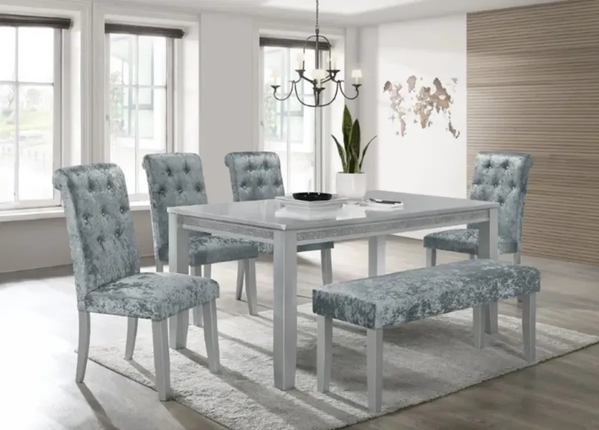 Vela Dining Table With 4 Chairs And Bench